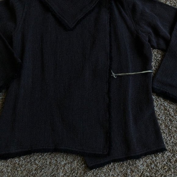 Original Design Sweater Womens Large Gray Wrap Knit Long Sleeve Button Tie Waist - Picture 2 of 12